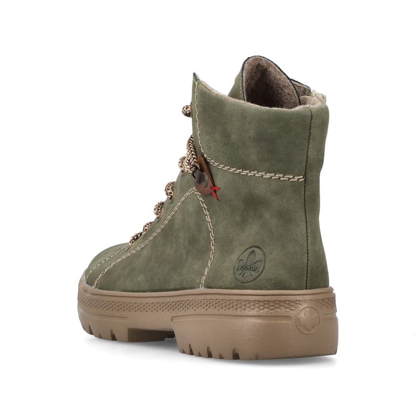 Rieker Artikelnummer N0030-54 Rieker Damen Schnürstiefel kaktusgrün Sonderangebot der Fabrik