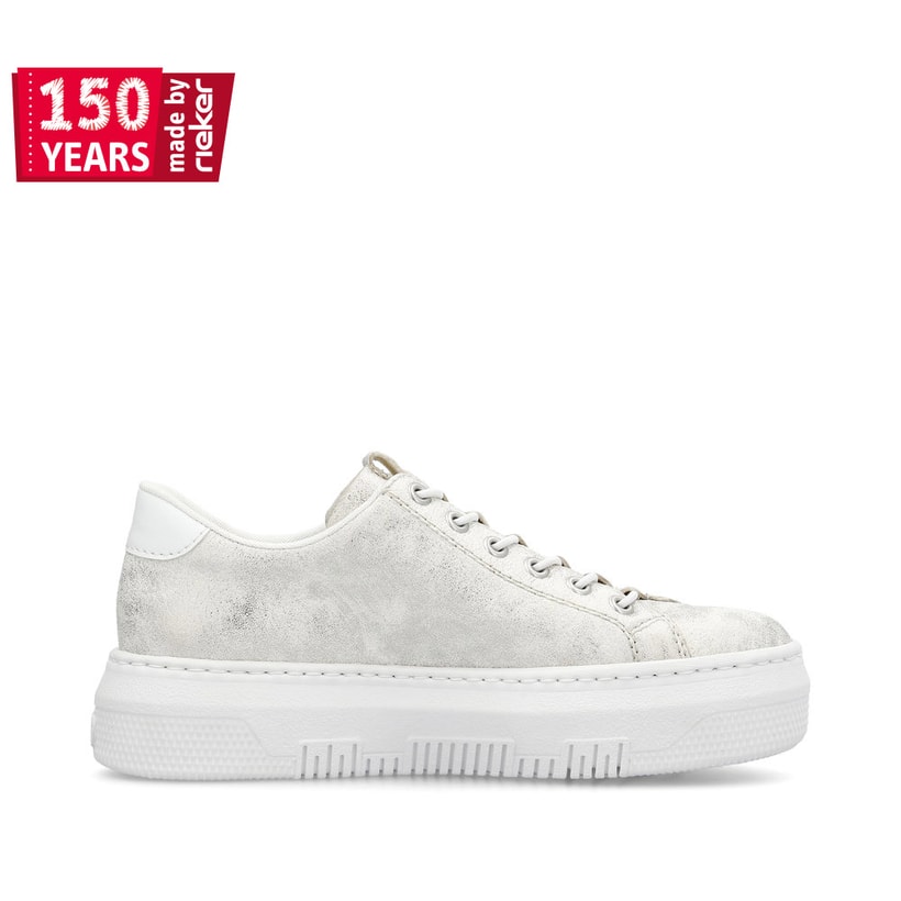 Rieker Artikelnummer M1953-60 Rieker Damen Sneaker Low grauweiss 50% Rabatt mit kostenlosem Versand
