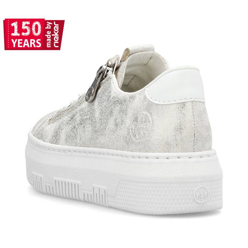 Rieker Artikelnummer M1953-60 Rieker Damen Sneaker Low grauweiss 50% Rabatt mit kostenlosem Versand