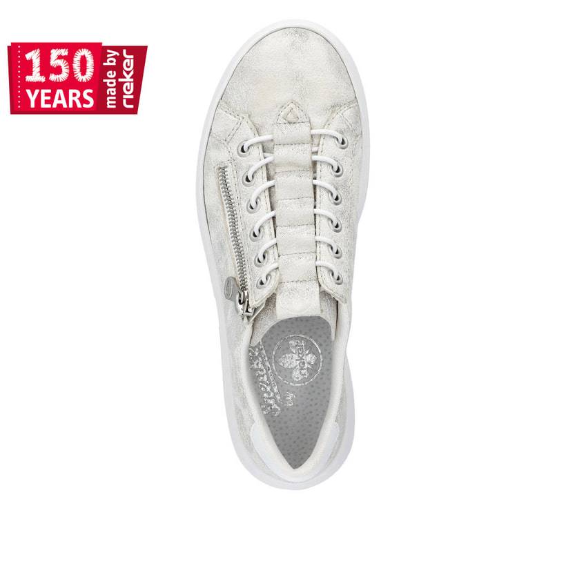 Rieker Artikelnummer M1953-60 Rieker Damen Sneaker Low grauweiss 50% Rabatt mit kostenlosem Versand