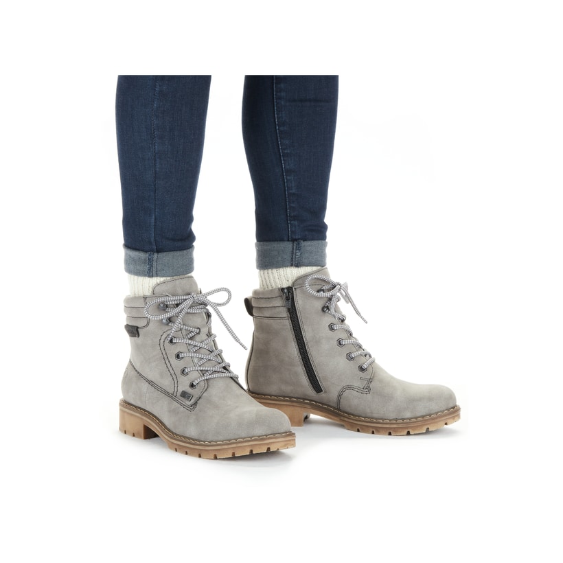 Rieker Artikelnummer Y9125-40 Rieker Damen Schnürstiefel mondgrau Fabrikladen