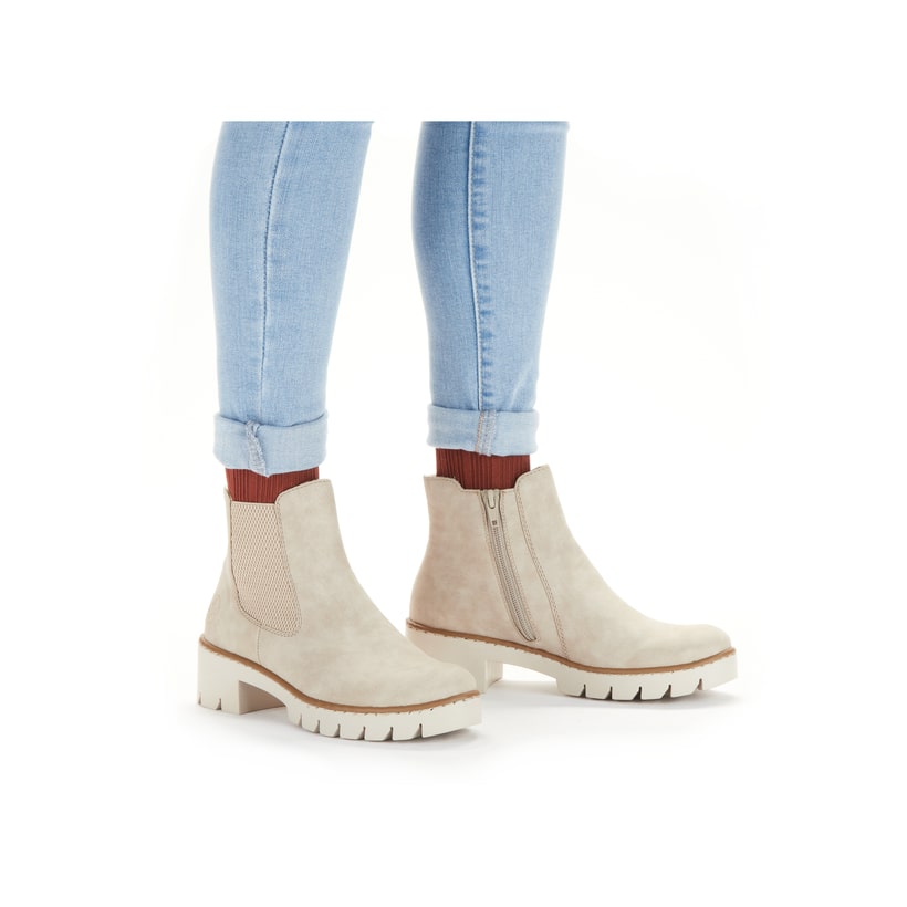 Rieker Artikelnummer X5772-60 Rieker Damen Chelsea Boots hellbeige Im Verkauf