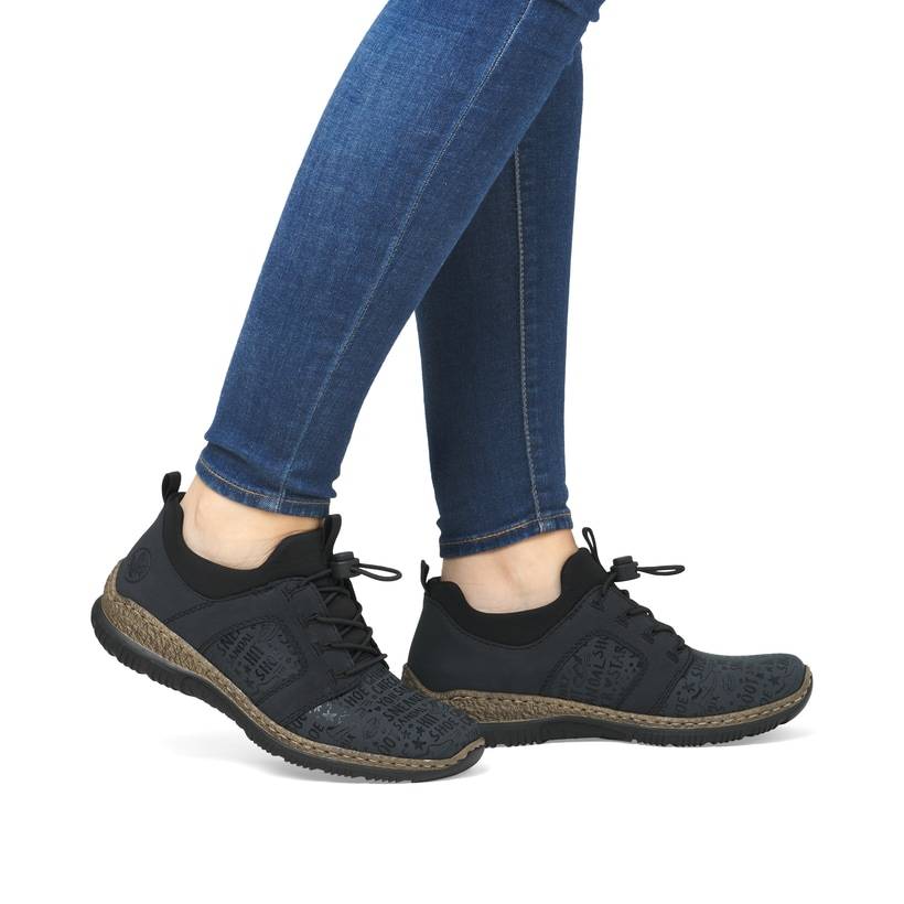 Rieker Artikelnummer N3295-14 Rieker Damen Slipper schwarzblau 50% Rabatt für begrenzte Zeit