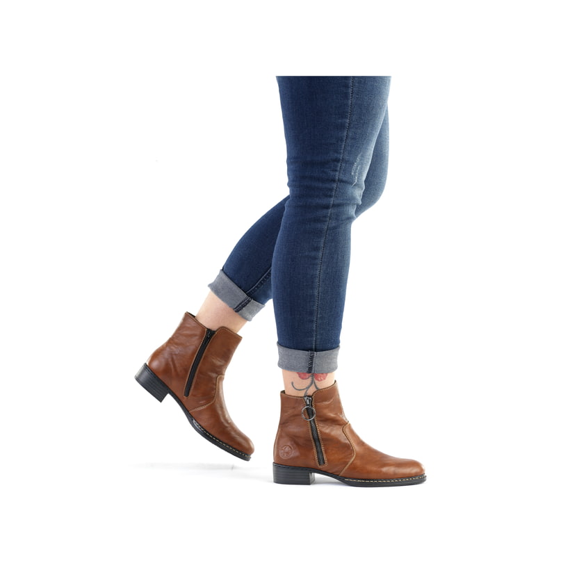 Rieker Artikelnummer 73450-22 Rieker Damen Stiefeletten karamellbraun Rabatte dieses Monats