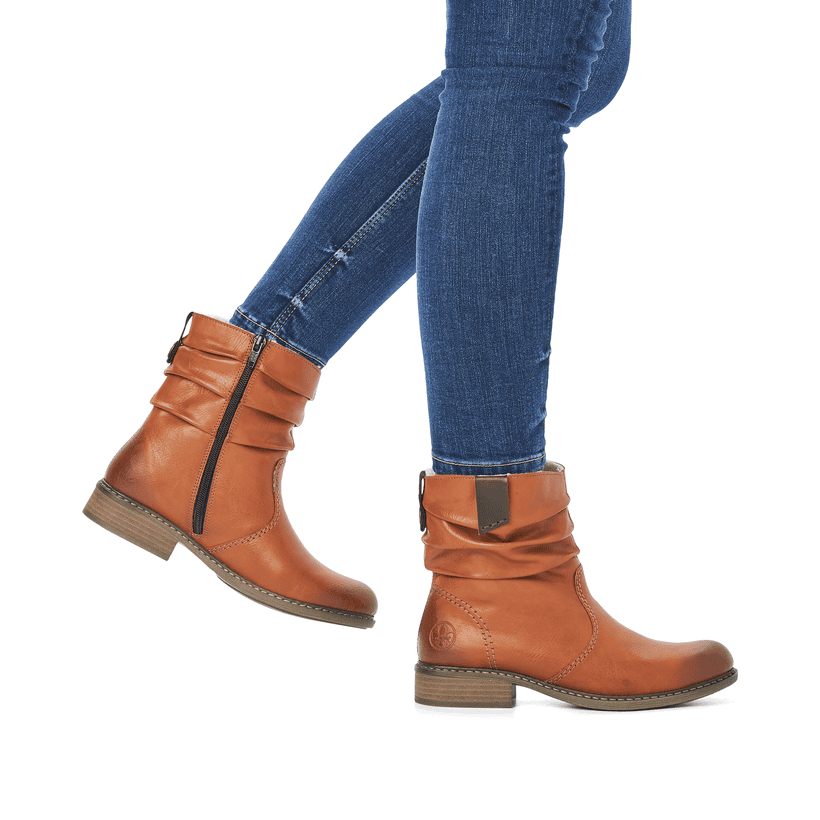 Rieker Artikelnummer Z4180-22 Rieker Damen Kurzstiefel karamellbraun Schlussverkauf
