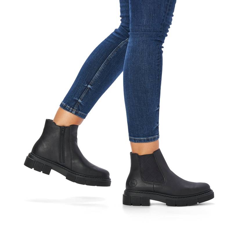 Rieker Artikelnummer M3854-00 Rieker Damen Chelsea Boots graphitschwarz Meist gekauft
