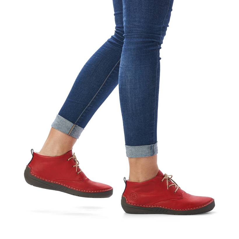 Rieker Artikelnummer 52522-33 Rieker Damen Schnürschuhe rubinrot Blitzverkäufe