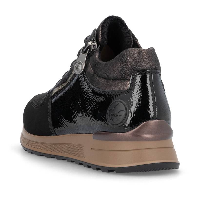 Rieker Artikelnummer N1407-00 Rieker Damen Schnürschuhe asphaltschwarz Kostenloser Versand