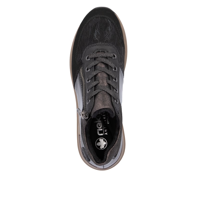 Rieker Artikelnummer N1407-00 Rieker Damen Schnürschuhe asphaltschwarz Kostenloser Versand