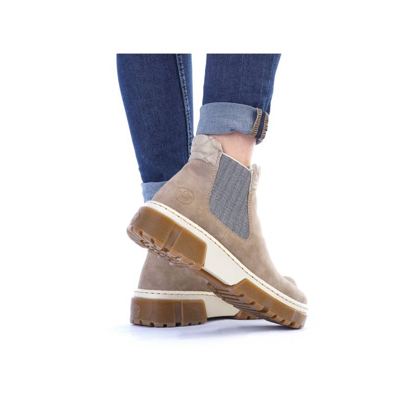 Rieker Artikelnummer X8674-64 Rieker Damen Chelsea Boots cremebeige Limitierter Zeitrabatt