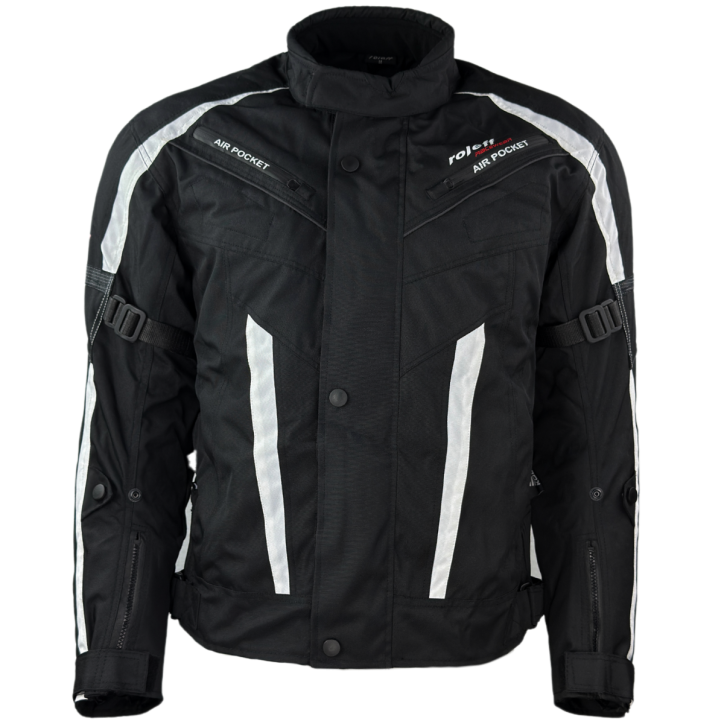 ﻿Roleff RO546 - kurze Motorradjacke mit Klimamembrane & Belüftung in schwarz / weiss Online Outlet
