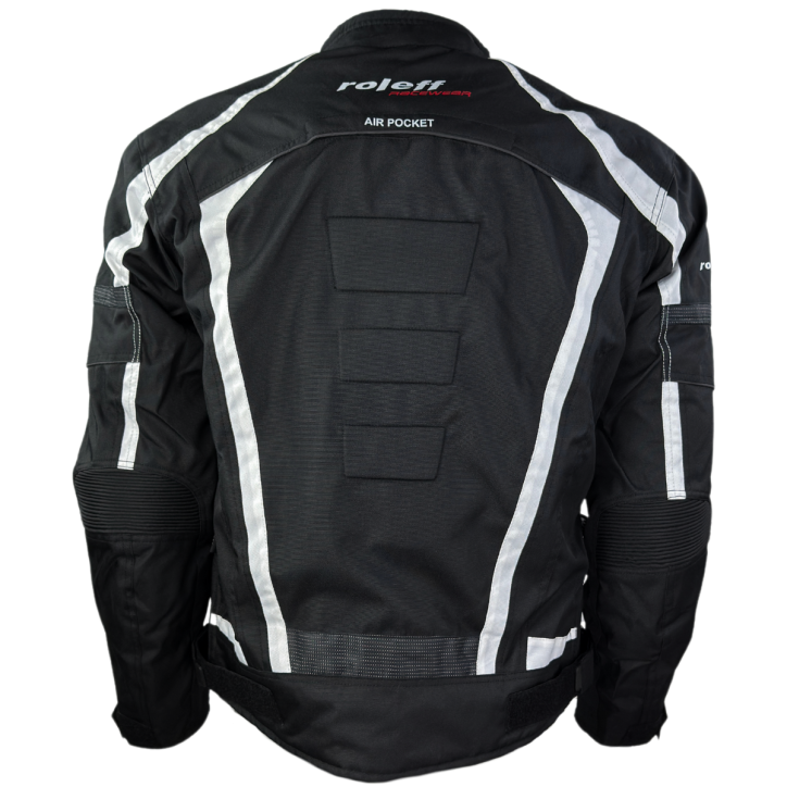 ﻿Roleff RO546 - kurze Motorradjacke mit Klimamembrane & Belüftung in schwarz / weiss Online Outlet