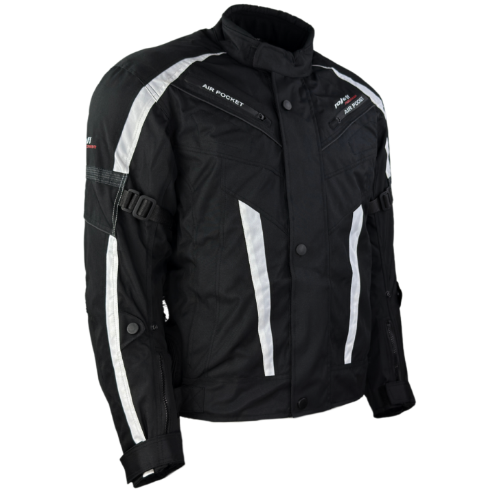 ﻿Roleff RO546 - kurze Motorradjacke mit Klimamembrane & Belüftung in schwarz / weiss Online Outlet