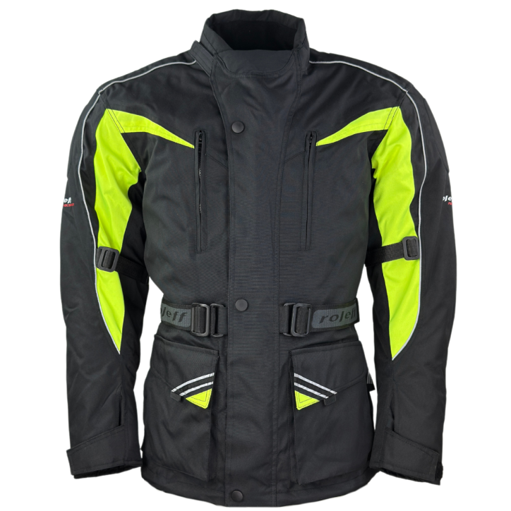 Roleff RO10005 - Motorradjacke in Schwarz / Neongelb Blitzangebot