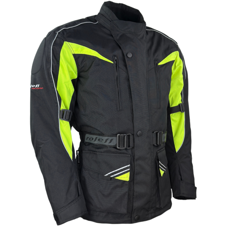 Roleff RO10005 - Motorradjacke in Schwarz / Neongelb Blitzangebot