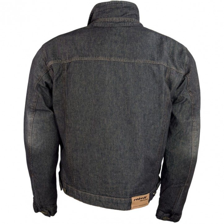 Roleff RO1514w - Schwarz/Power-Used - Klassische Jeans Motorradjacke mit Aramidverstärkung Saisonale Angebote