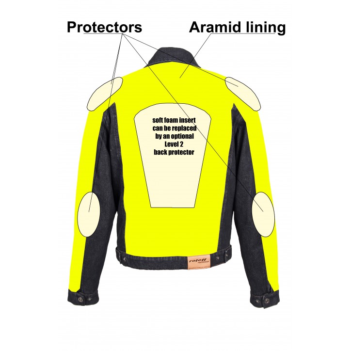 Roleff RO1514w - Schwarz/Power-Used - Klassische Jeans Motorradjacke mit Aramidverstärkung Saisonale Angebote