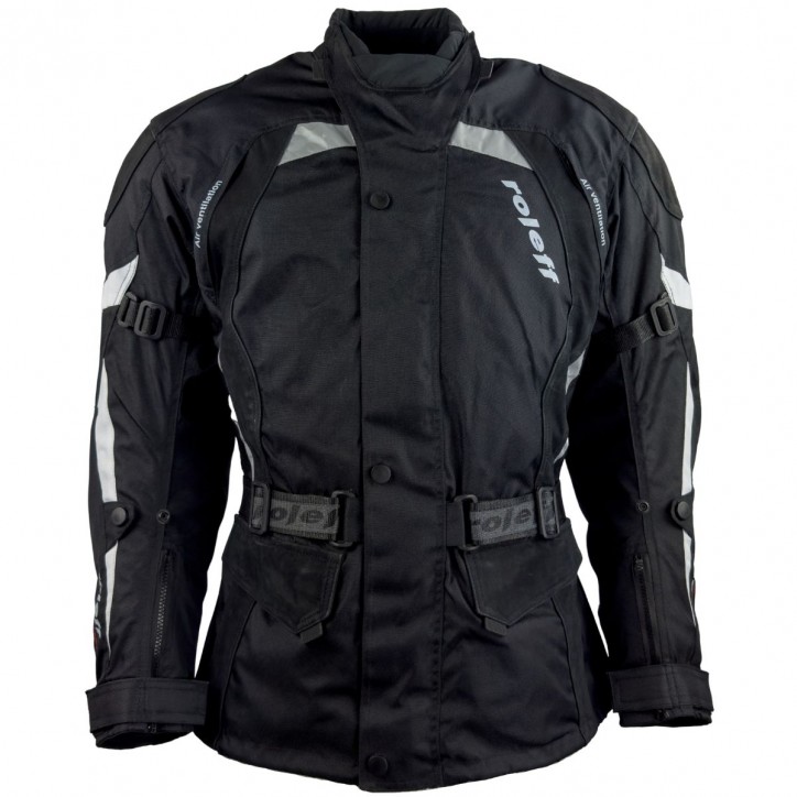 Roleff RO594 - Motorradjacke in Schwarz mit Nubukleder Applikationen Super Sparpreis