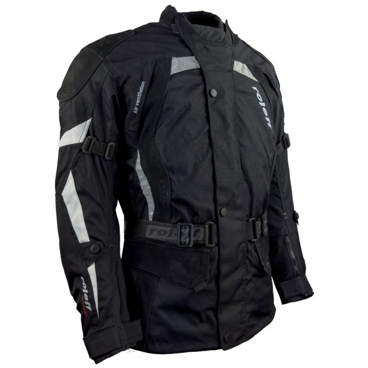 Roleff RO594 - Motorradjacke in Schwarz mit Nubukleder Applikationen Super Sparpreis