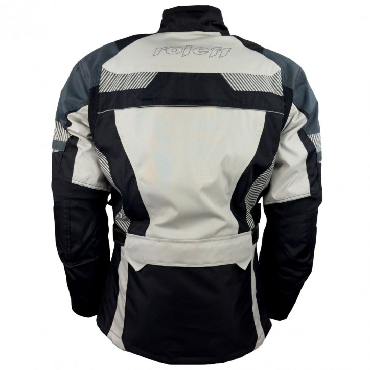 Roleff RO775 - Helle Motorrad- Tourenjacke in Schwarz/Grau Wochenangebot