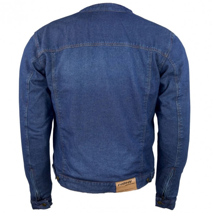 Roleff RO1515 - Blau/Stonewashed - Klassische Jeans Motorradjacke mit Aramidverstärkung Kostenlose Rückgabe