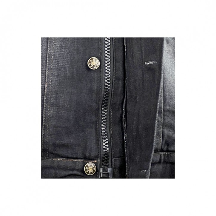 Roleff RO1514 - Schwarz/Stonewashed - Klassische Jeans Motorradjacke mit Aramidverstärkung Begrenzte Freigabe