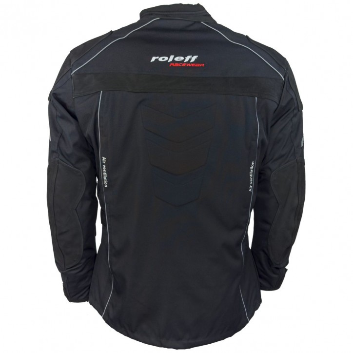 Roleff RO538 - Motorradjacke mit Rindlederapplikationen in Schwarz Bis zu 65% Rabatt