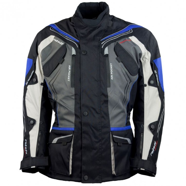 Roleff RO15112 - Motorradjacke in Schwarz / Grau / Weiß / Blau Nur noch ein Tag übrig