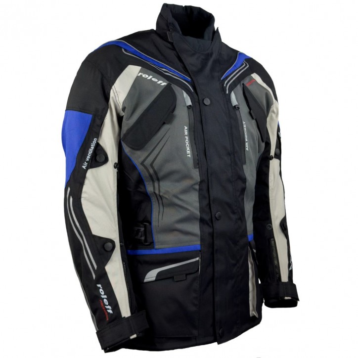 Roleff RO15112 - Motorradjacke in Schwarz / Grau / Weiß / Blau Nur noch ein Tag übrig