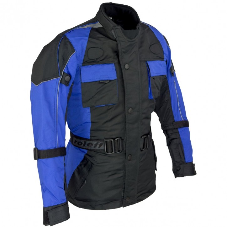 Roleff RO431K Kinder- Motorradjacke, CE-Protektoren, blau Im Verkauf