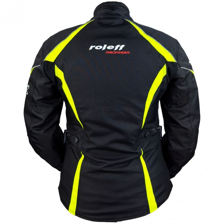 Roleff RO1502 - Motorradjacke für Damen in Schwarz / Neongelb 2025