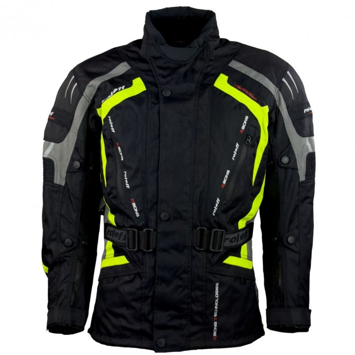 Roleff RO387 - auffällige Motorradjacke in Schwarz / Neongelb Auslauf