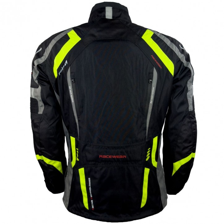 Roleff RO387 - auffällige Motorradjacke in Schwarz / Neongelb Auslauf