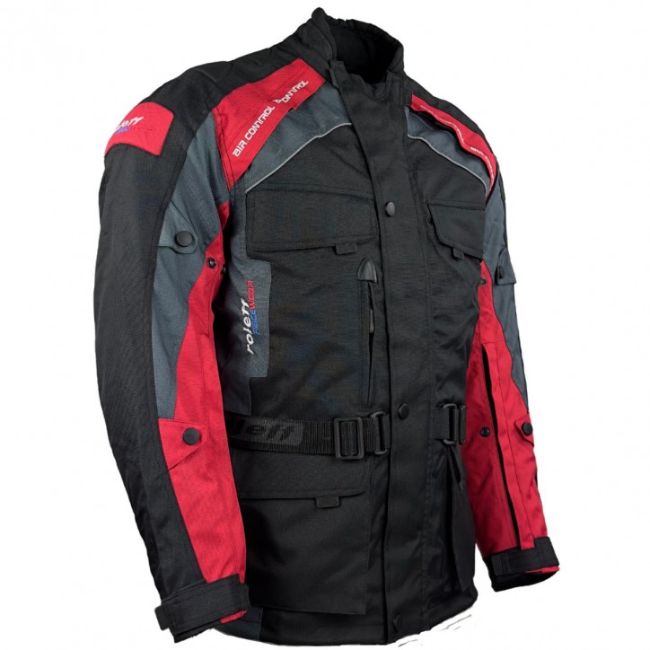Roleff RO782 - Motorradjacke mit Wind-Tex® Klimamembrane - Belüftung - CE Protektoren - Schwarz / Rot Angebote