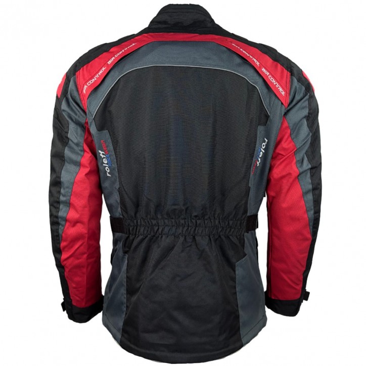 Roleff RO782 - Motorradjacke mit Wind-Tex® Klimamembrane - Belüftung - CE Protektoren - Schwarz / Rot Angebote