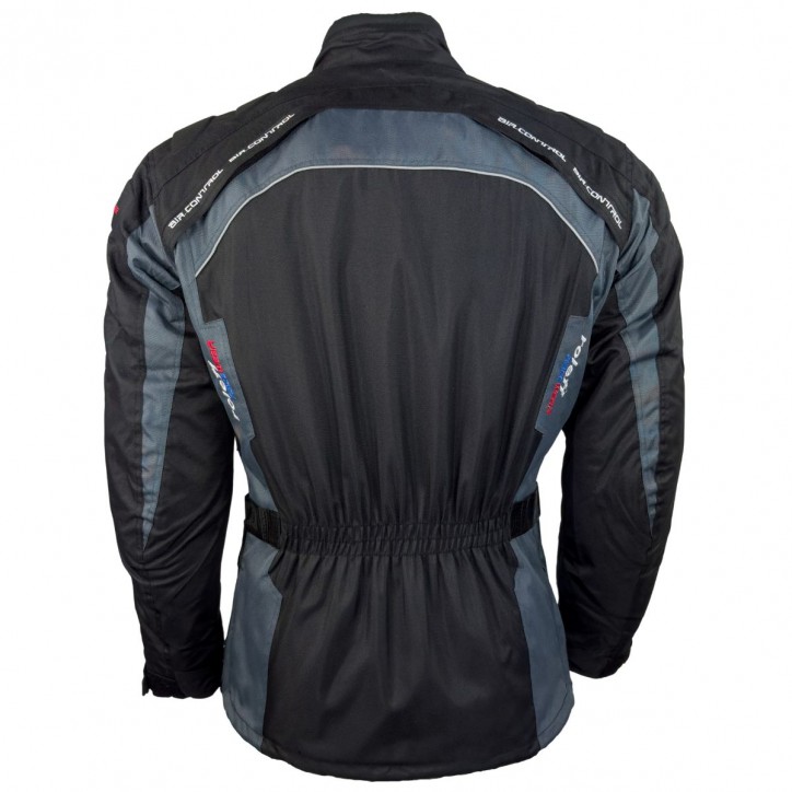 Roleff RO781 - Motorradjacke mit Wind-Tex® Klimamembrane - Belüftung - CE Protektoren - Schwarz / Grau Hotsell