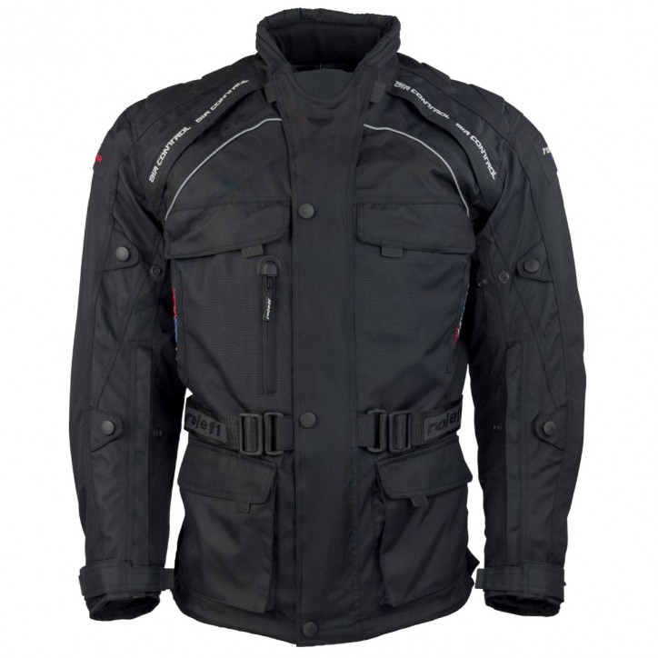 Roleff RO780 - Motorradjacke mit Wind-Tex® Klimamembrane - Belüftung - CE Protektoren - schwarz im Angebot