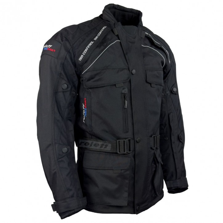 Roleff RO780 - Motorradjacke mit Wind-Tex® Klimamembrane - Belüftung - CE Protektoren - schwarz im Angebot