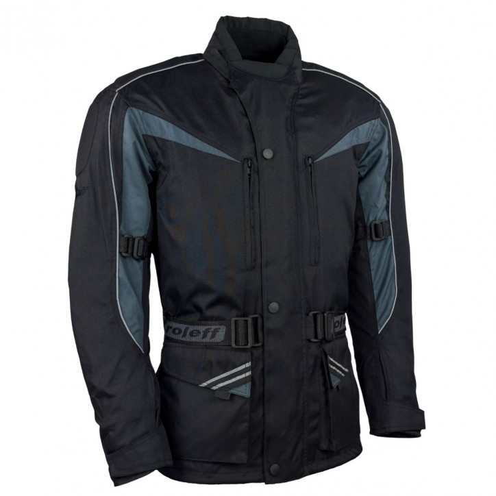 Roleff RO10003 - Motorradjacke in Schwarz / Grau Schlussverkauf