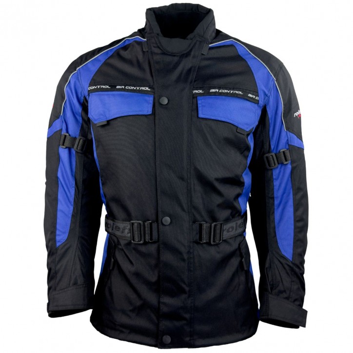 Roleff RO702 - Motorradjacke in Schwarz / Blau Fabrikverkauf