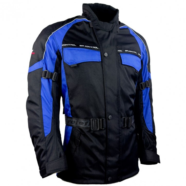 Roleff RO702 - Motorradjacke in Schwarz / Blau Fabrikverkauf