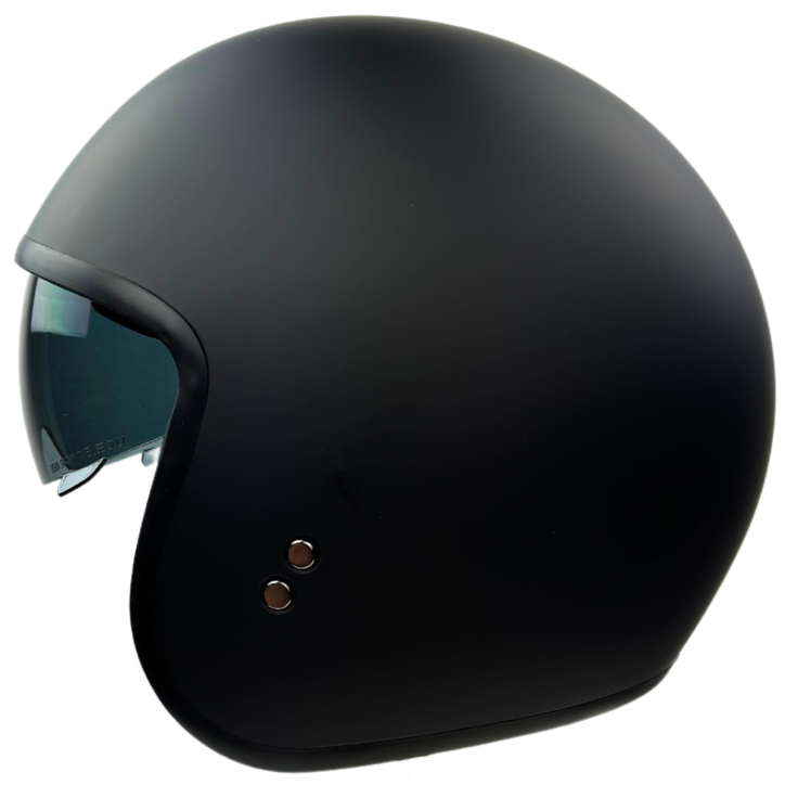Roleff RR10701 - Römer Jethelm - Motorradhelm mit Sonnenvisier + gratis klarem Visier, mattschwarz Blitzverkäufe
