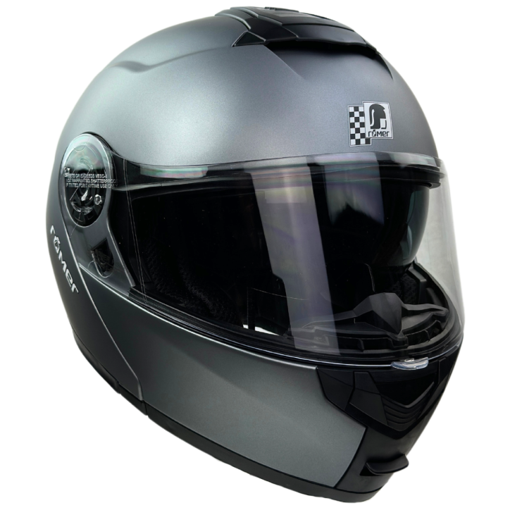 Roleff RR20771 - Römer Klapphelm -Motorradhelm mit Sonnenvisier, titanium- matt Kostenloser Versand