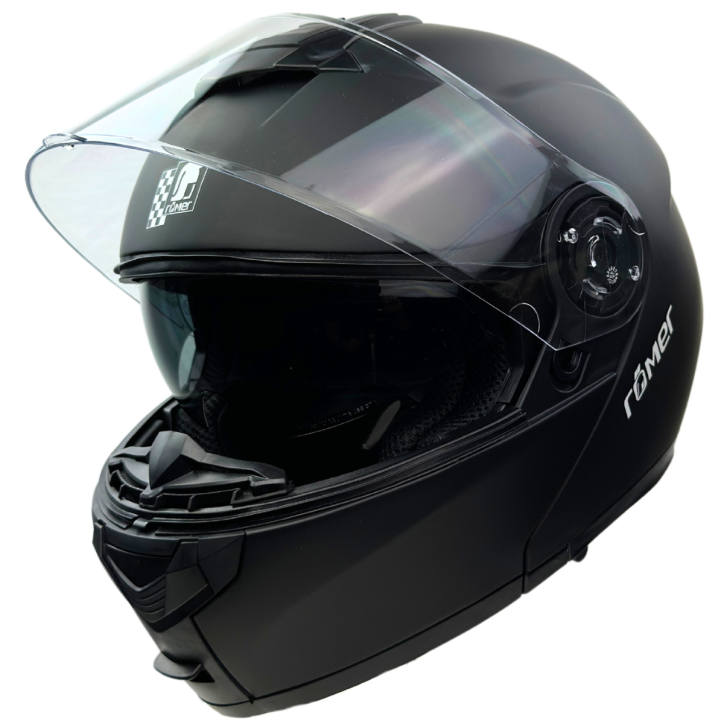 Roleff RR20770 - Römer Klapphelm -Motorradhelm mit Sonnenvisier, matt-schwarz Limitierter Zeitrabatt