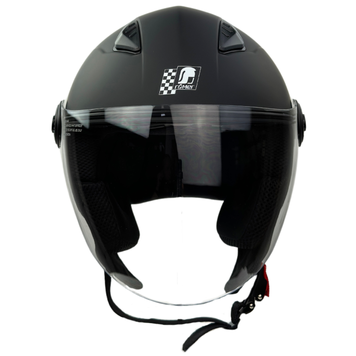 Roleff RR10801 - Römer Jethelm - Motorradhelm, mattschwarz Fabrikpreis