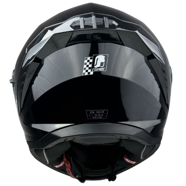 Roleff RR20171 - Römer Motorradhelm - Integralhelm mit Sonnenvisier, schwarz glanz Sonderangebot
