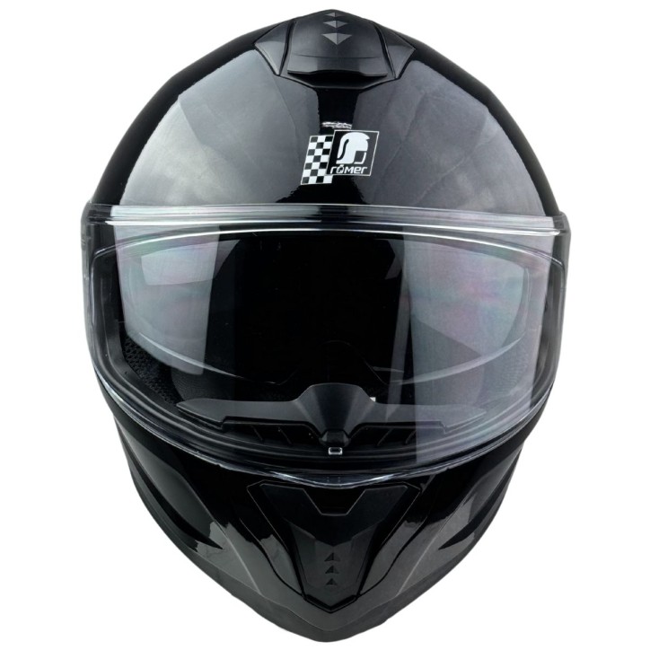 Roleff RR20171 - Römer Motorradhelm - Integralhelm mit Sonnenvisier, schwarz glanz Sonderangebot