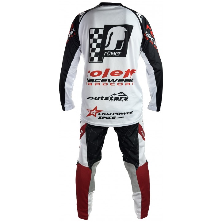 Roleff RO872 - MX Hose weiss/rot Motocross- Hose Neueste Mode
