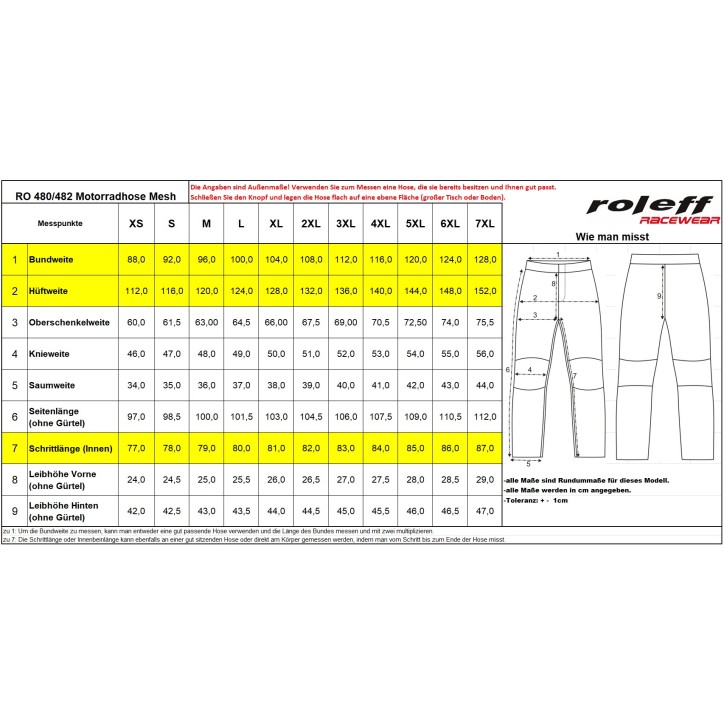 Roleff RO482 - Helle Sommer Motorradhose mit Meshbelüftung und Protektoren Neuheiten