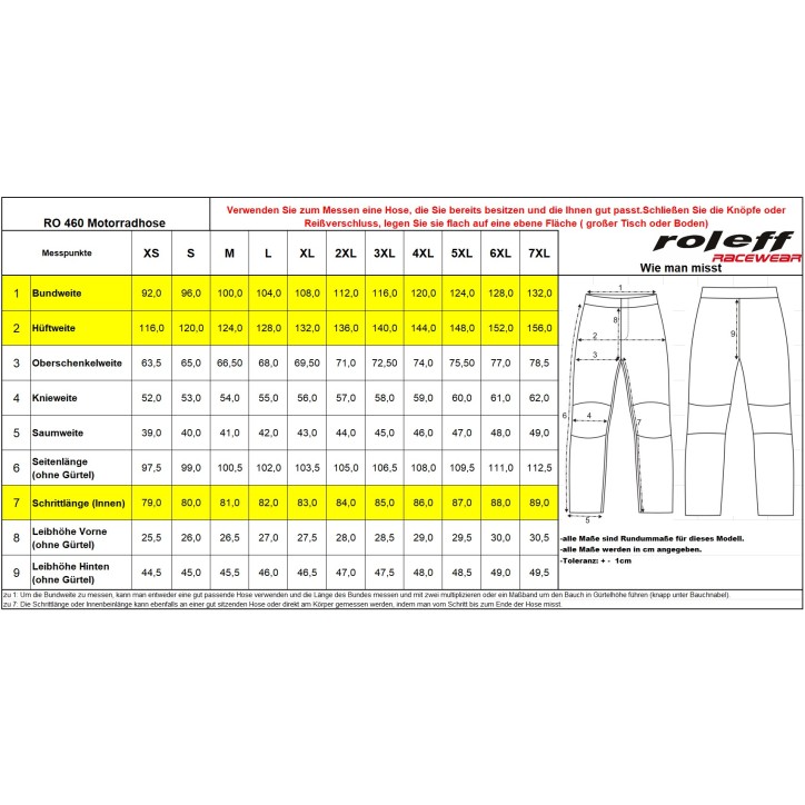 Roleff RO460 - Motorradhose mit Nubukleder und Protektoren Saisonale Angebote